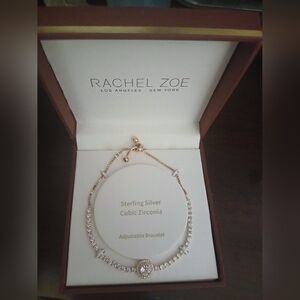 Rachel Zoe Rose Gold Cubic Zirconia Adjustable Bracelet